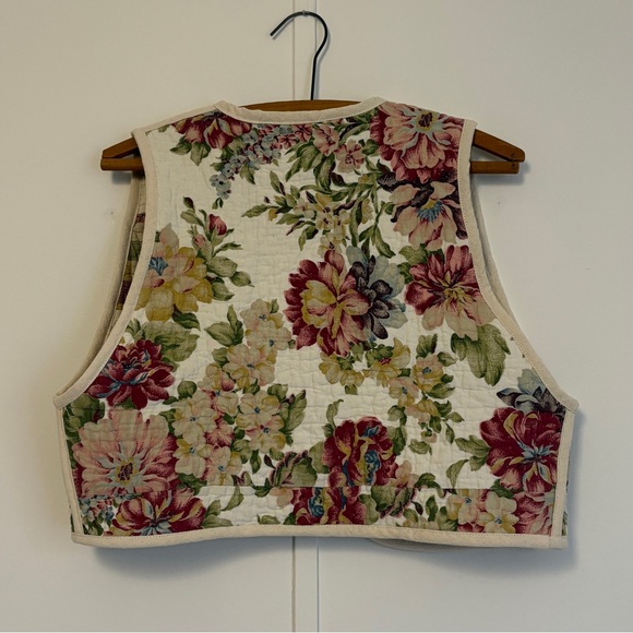 Handmade Floral Patchwork Quilted Vest M - Picture 3 of 10